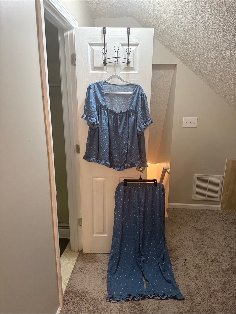 Amazon Blue Floral Two-Piece Pajama Set